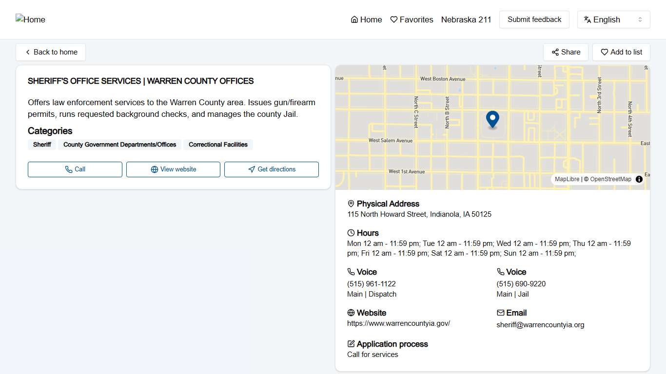 SHERIFF'S OFFICE SERVICES | WARREN COUNTY OFFICES
